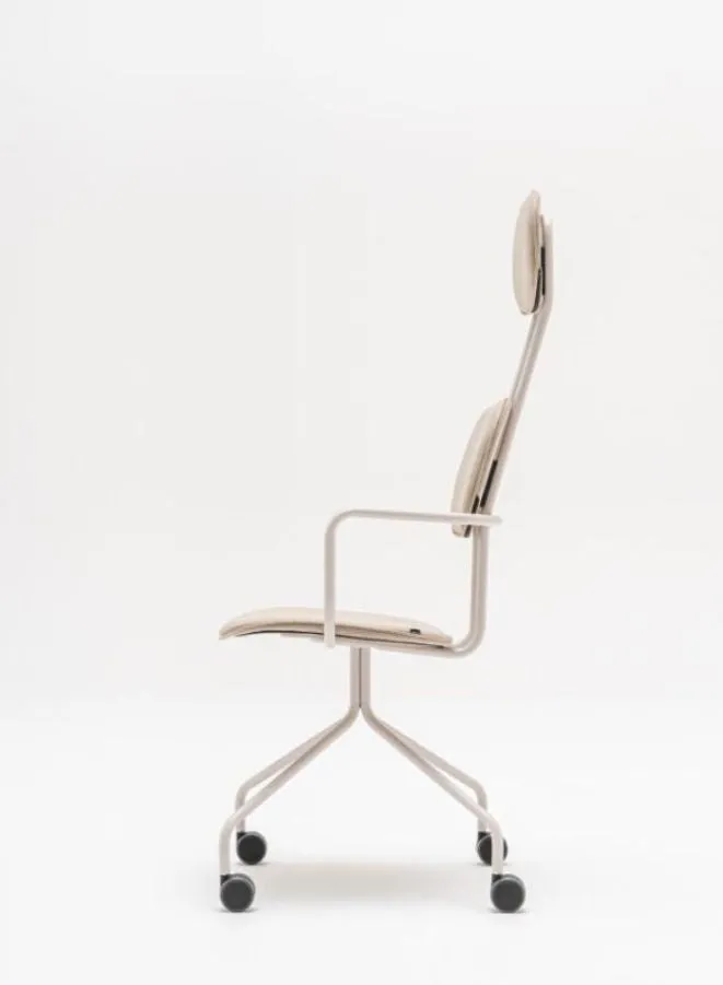 New School Upholstered Chair Fixed Headrest, Base with Castors (Customizable)