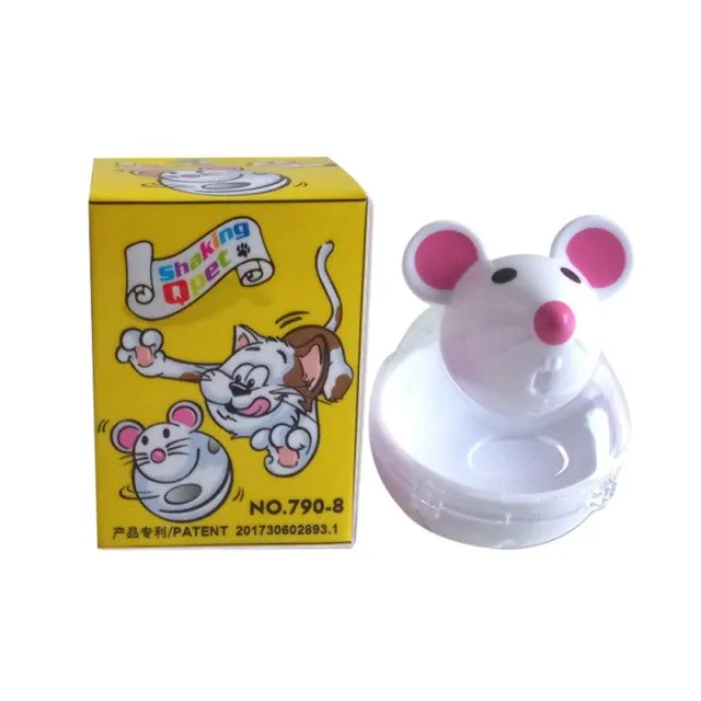 Pet Cat Feeder Toy Cat Mice Shape Funny Interactive Food Rolling Leakage Dispenser Bowl Kitten Playing Training Educational Toys