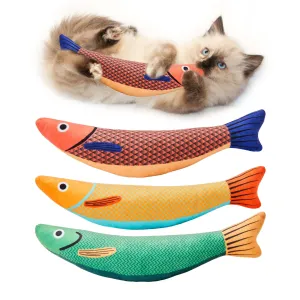 Potaroma Cat Toys Saury Fish, 3 Pack Catnip Crinkle Sound Toys
