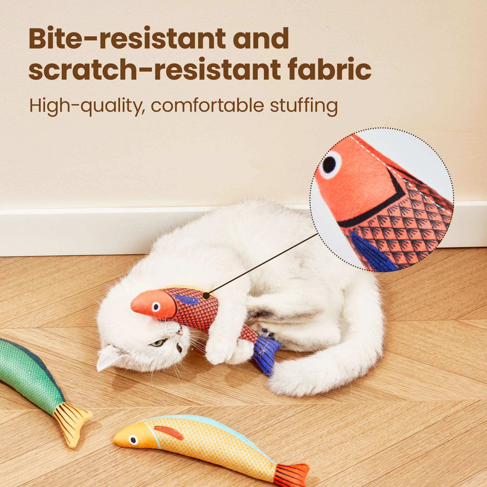 Potaroma Cat Toys Saury Fish, 3 Pack Catnip Crinkle Sound Toys