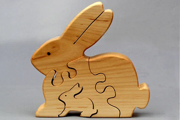 Rabbit & Bunny Wooden Puzzle