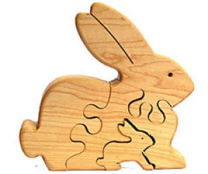 Rabbit & Bunny Wooden Puzzle
