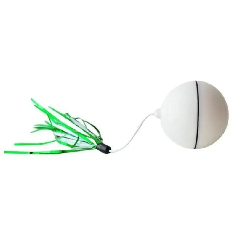 Rolling Cat Ball Toy With Magnetic Feathers Interactive Teasing Multi-function LED Cat Toy