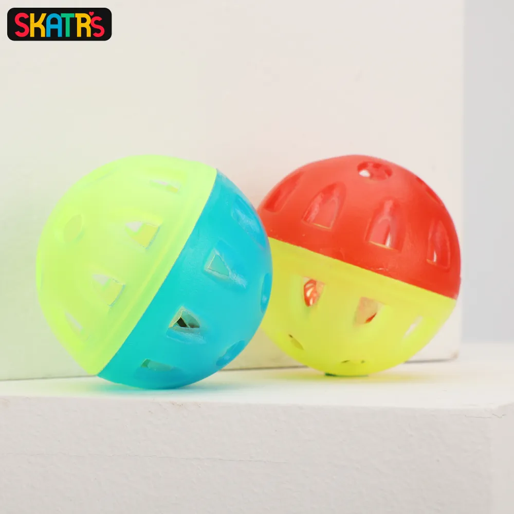Skatrs Tennis Ball for Dogs and Bell Round Toy for Cats Combo