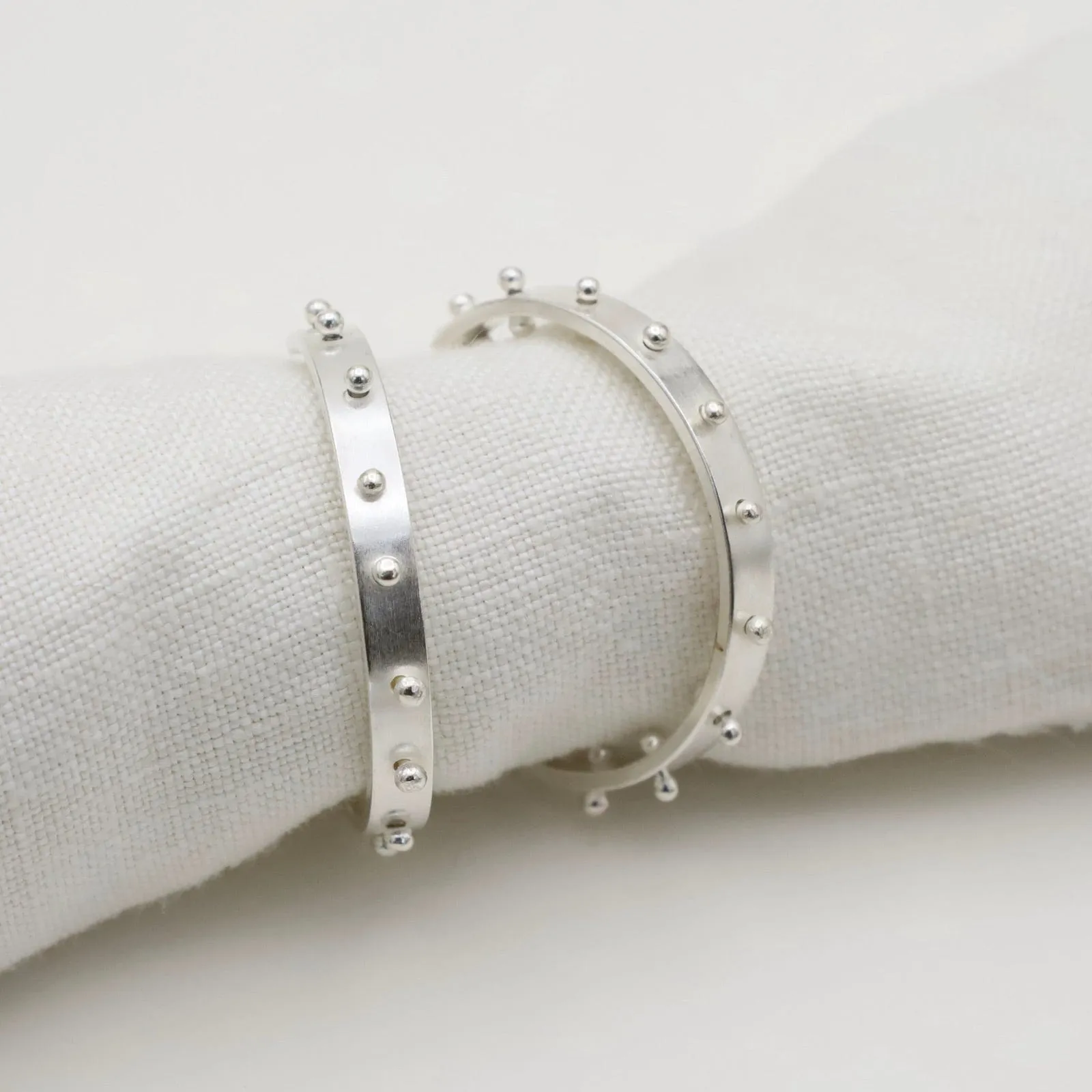 Small Ball Hoops in Polished Silver