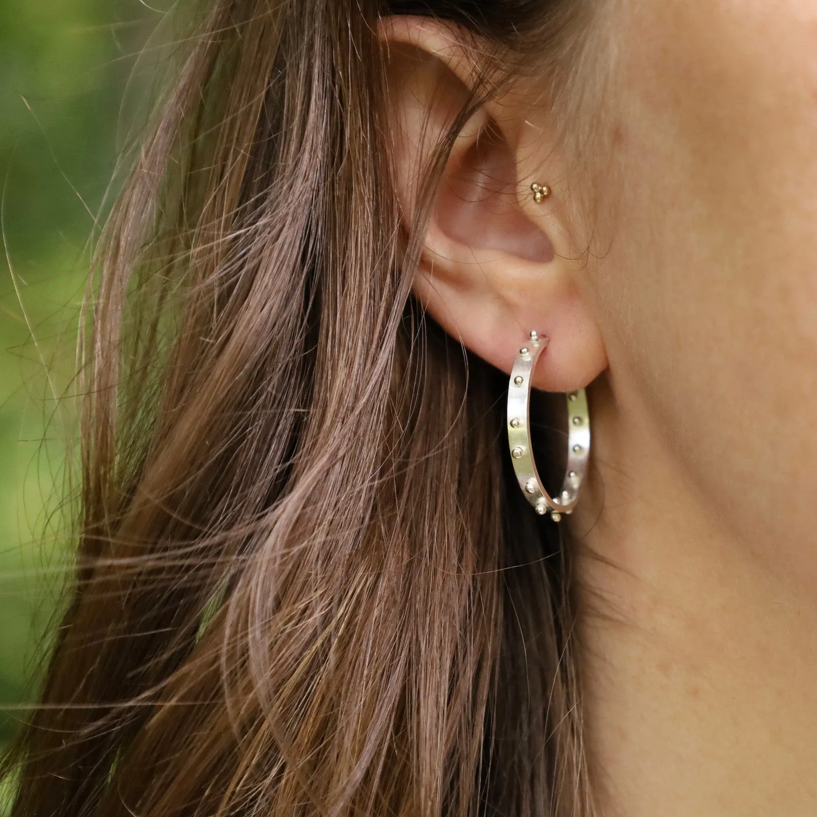 Small Ball Hoops in Polished Silver