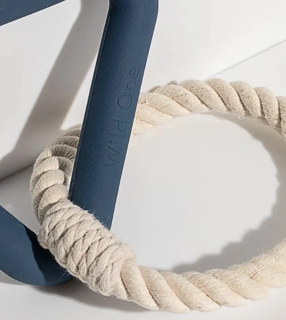 Wild One Triangle Tug Dog Chew Toy (Navy)