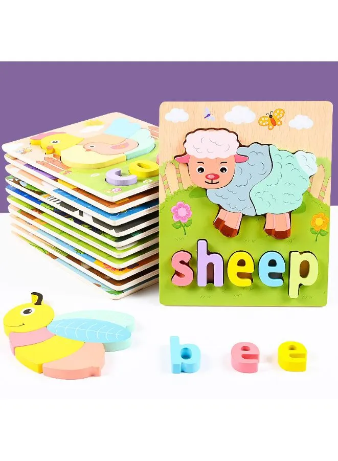 Wooden 3D Puzzle Educational Toys for Children Teaching Aid Bee